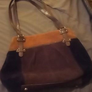 Tignanello Brown 100% Leather Suede Hobo Bag Purse Handbag